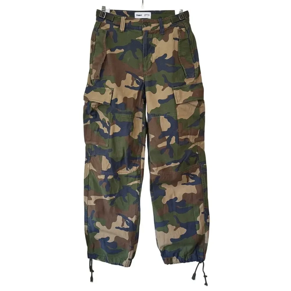 Aritzia TNA New Supply Cargo Camo Pant Mid Rise Size 00 EUC Relaxed Festival - Picture 7 of 16
